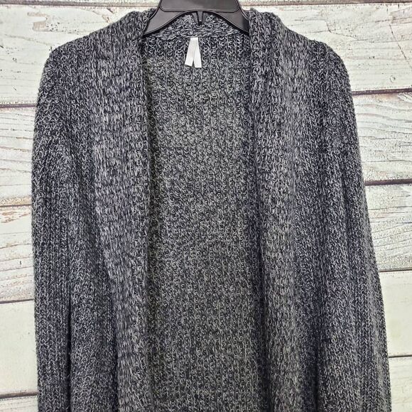 Vanity Gray Marled Open Front Cardigan Women’s Long Sleeve Cozy Sweater Small - Picture 2 of 6